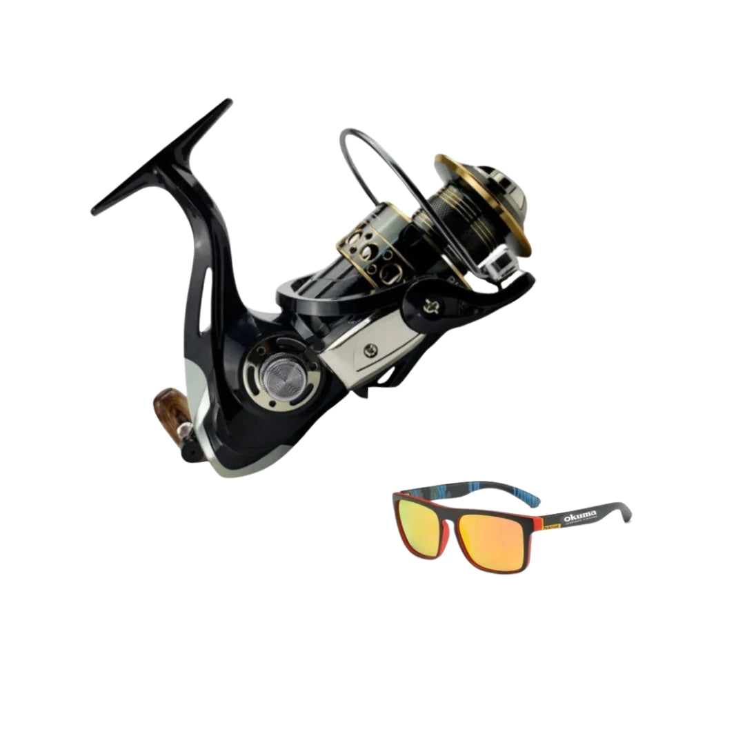 Molinete OKUMA -  4: 1 DRAG de 18kg - Oculos Polarizado de BRINDE